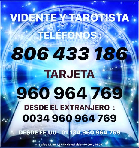 Tarotista profesional vidente auténtica trabajo particular