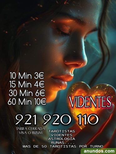 Cartomancia y videntes 30 minutos 6 euros 921 920 110