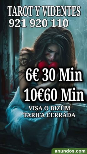 Tarot visa o bizum 6 euros 30 minutos 921 920 110