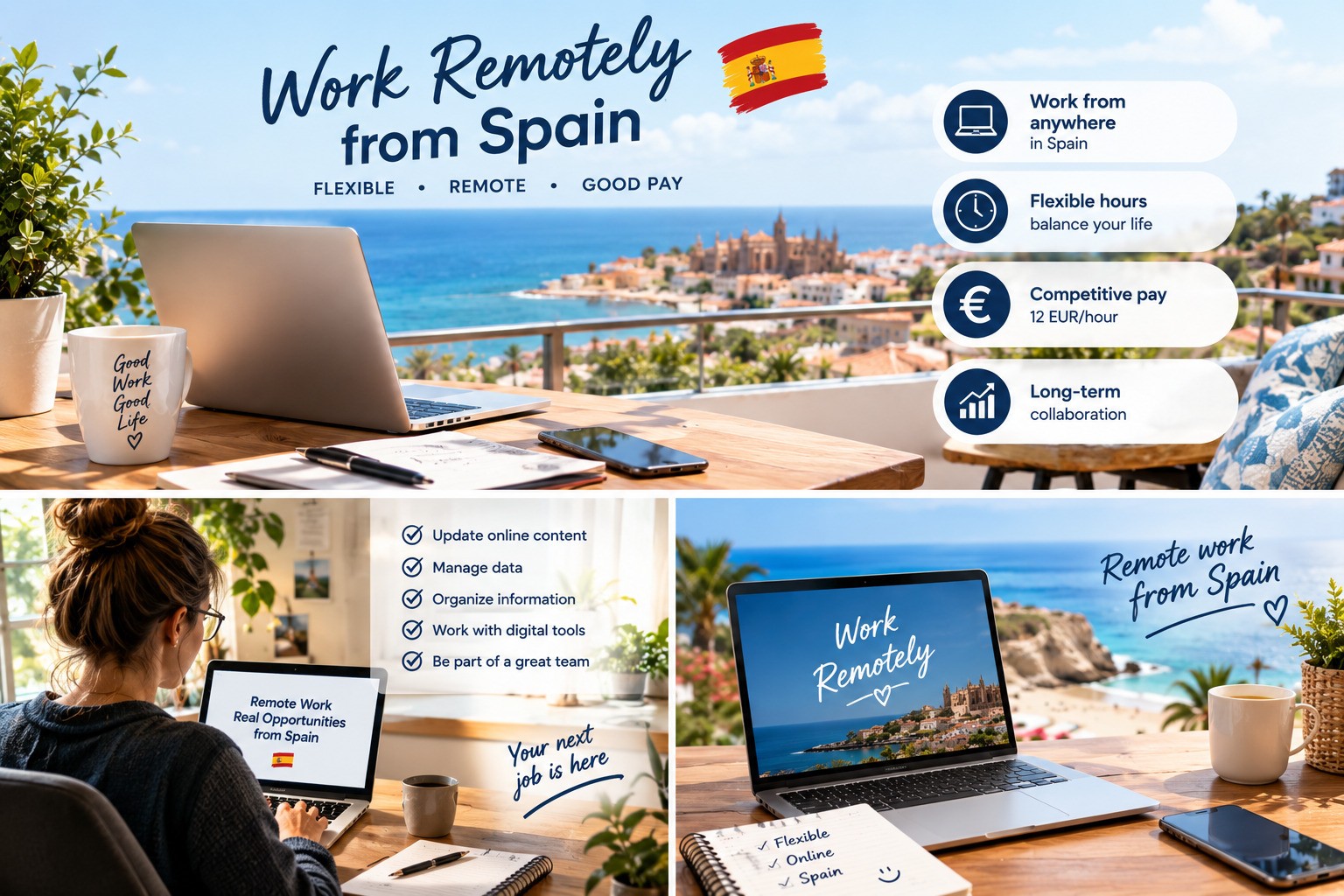 Trabajar de forma remota como Administrador/a de contenido online